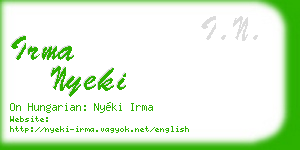 irma nyeki business card